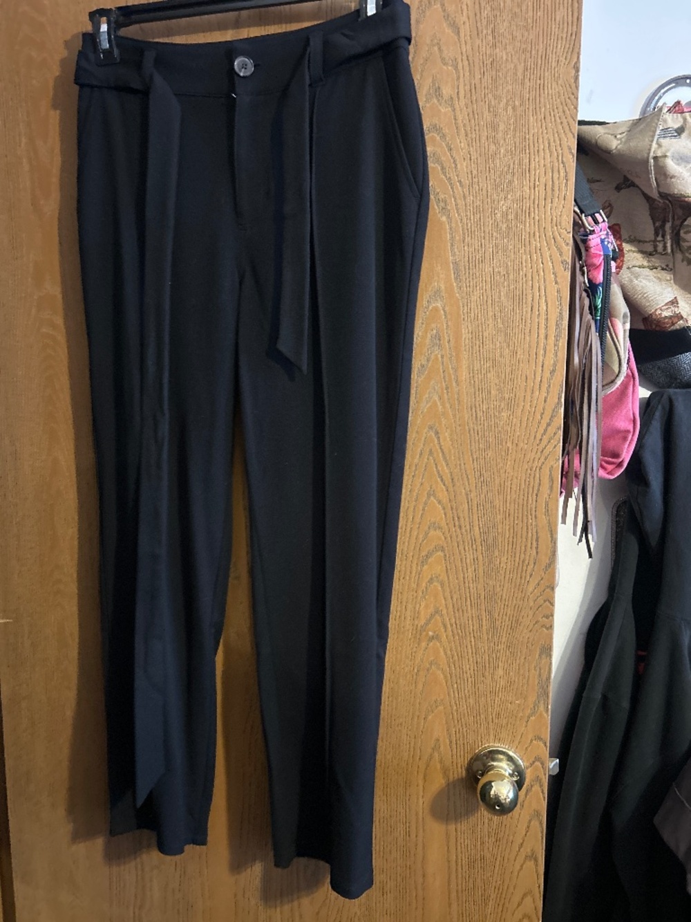 Black pleated dress pants